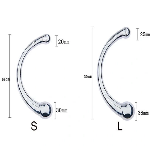 Ended Elegant Steel Stainless Anal Hook 5858 Double 0712